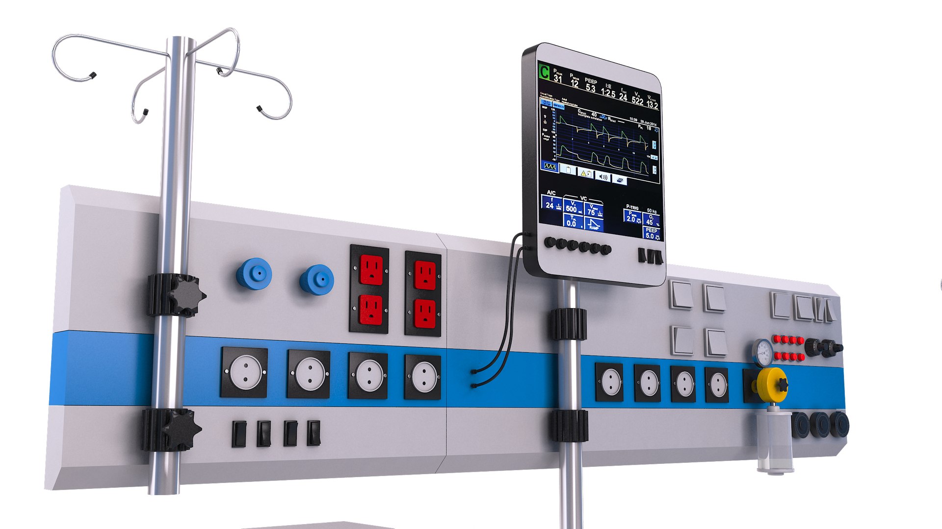 ICU Equipment and Surgery Table Set 3D model TurboSquid 2093476