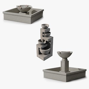 Empty Garden Fountains Collection model