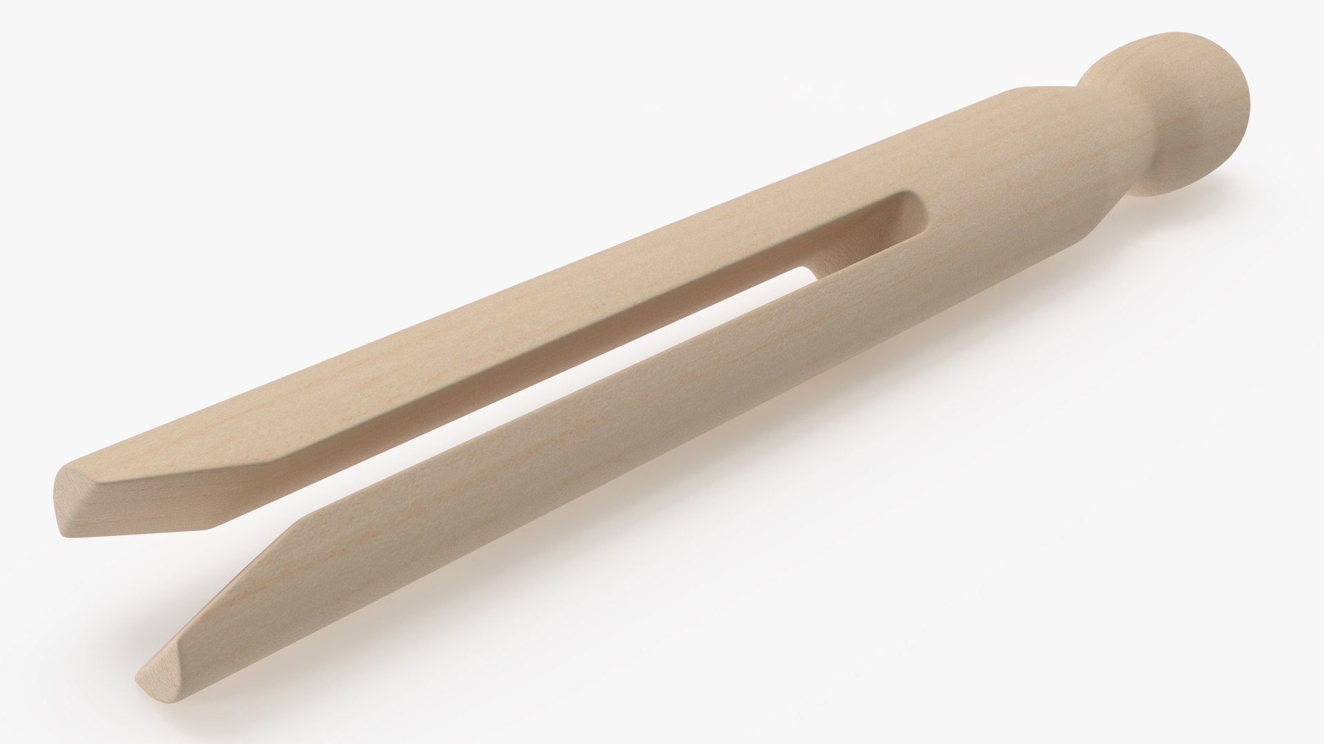 Traditional Round Clothespins Light Wood 3D model preview