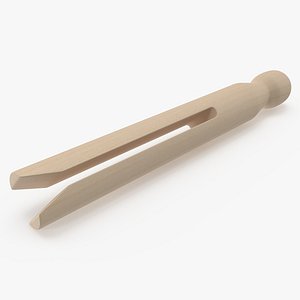 Traditional Round Clothespins Light Wood 3D