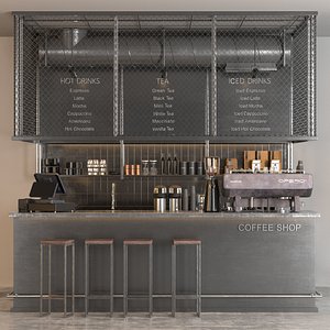 industrial coffee shop3 3D model