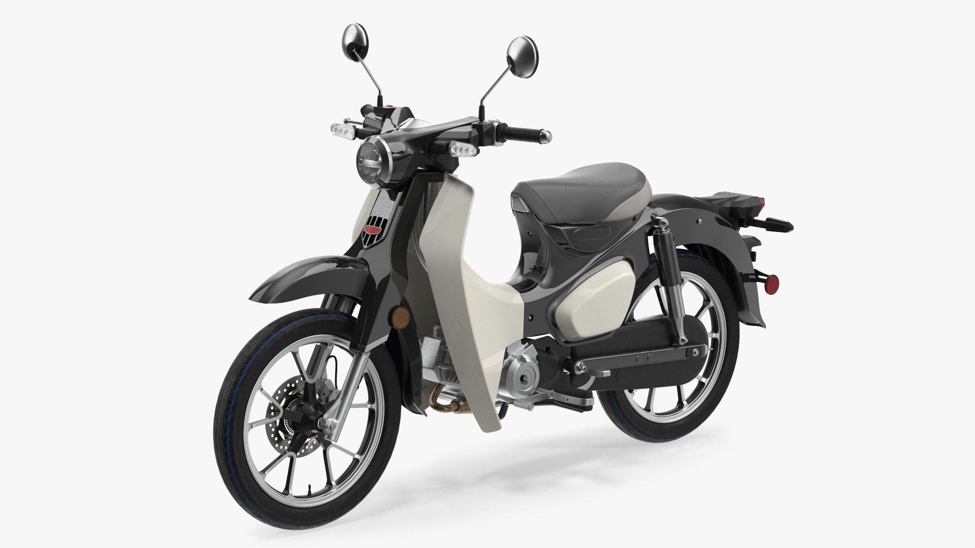 Designer Modern Scooter Black 3D model preview