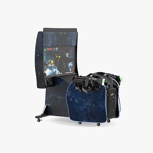 Cosmic Arcade Game Machine On State Rigged for Maya