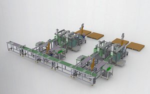 Pcb board loading package stacking conveyor line