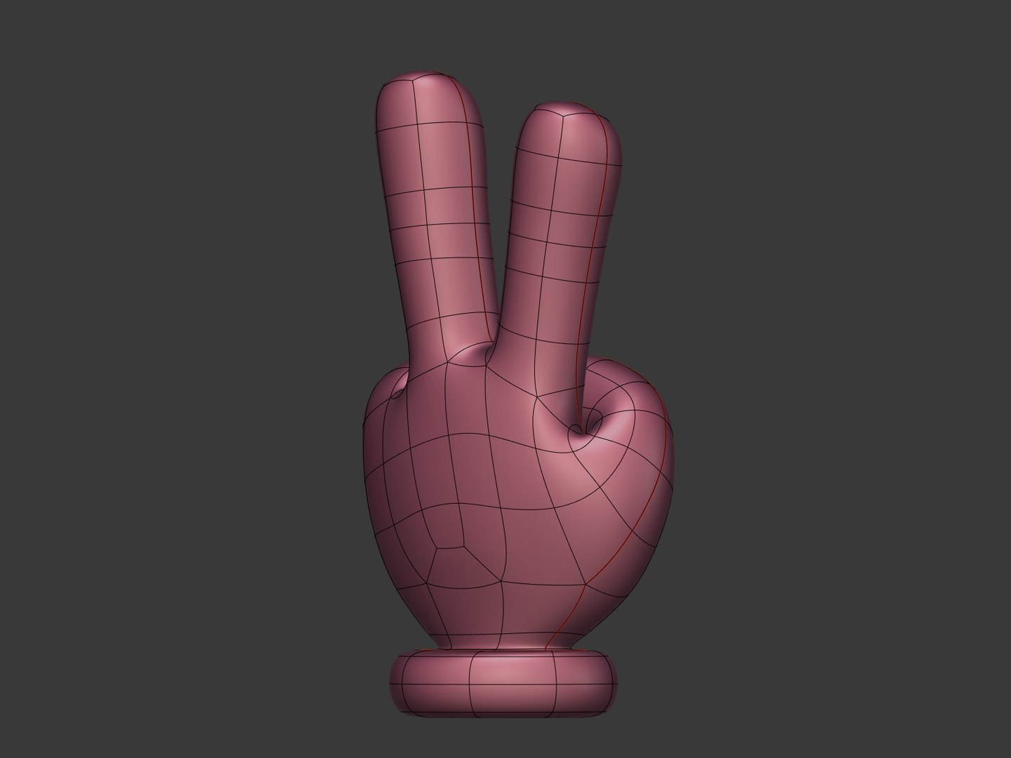 3D cartoon victory sign icon - TurboSquid 1411391