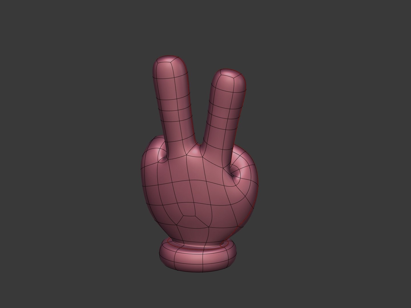 3D cartoon victory sign icon - TurboSquid 1411391