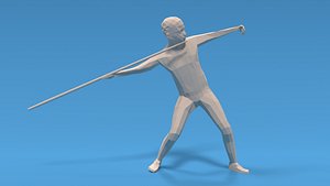 3D Low Poly Kid Javelin Throw