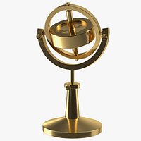 Vintage Brass Lecture Gyroscope Rigged