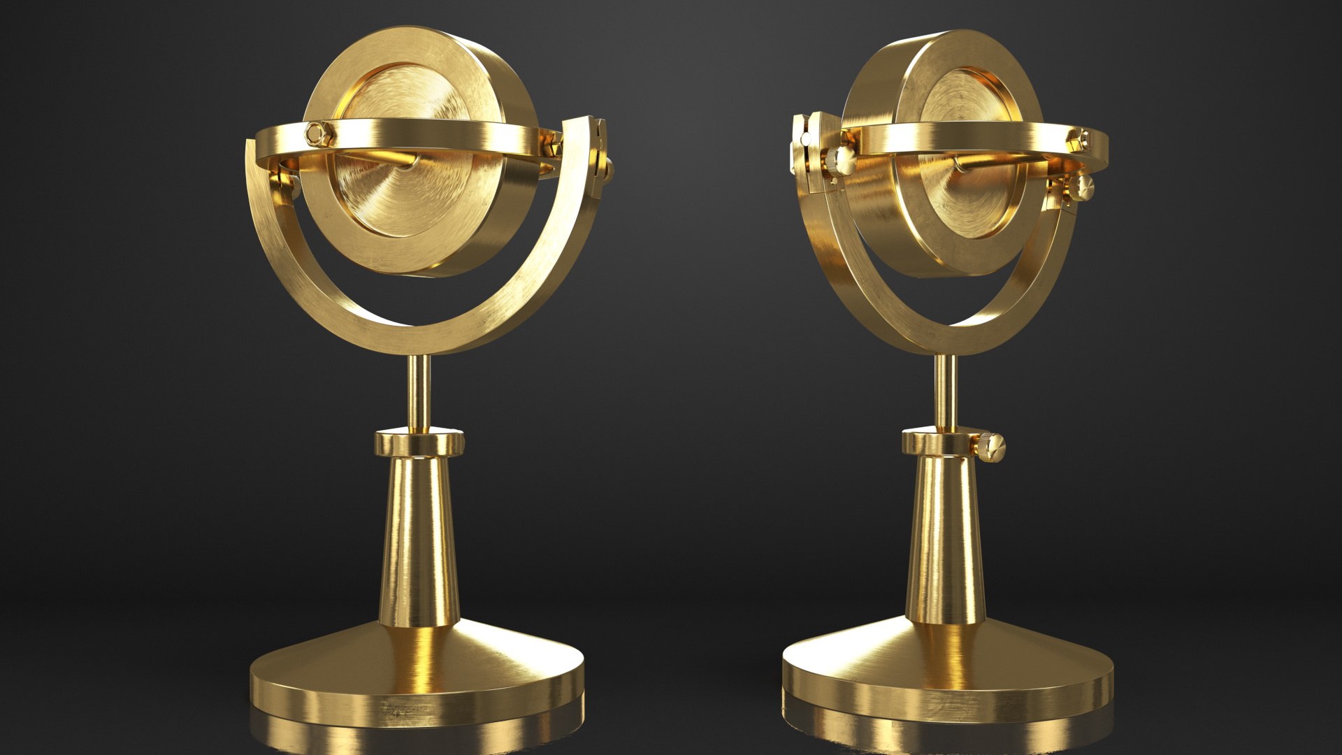 Vintage Brass Lecture Gyroscope Rigged 3D model - TurboSquid 1755690