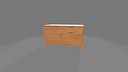 Modern Scandinavian Wooden Sideboard Cabinet with Sliding Door and Three Drawers