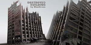 destroyed building 3d model