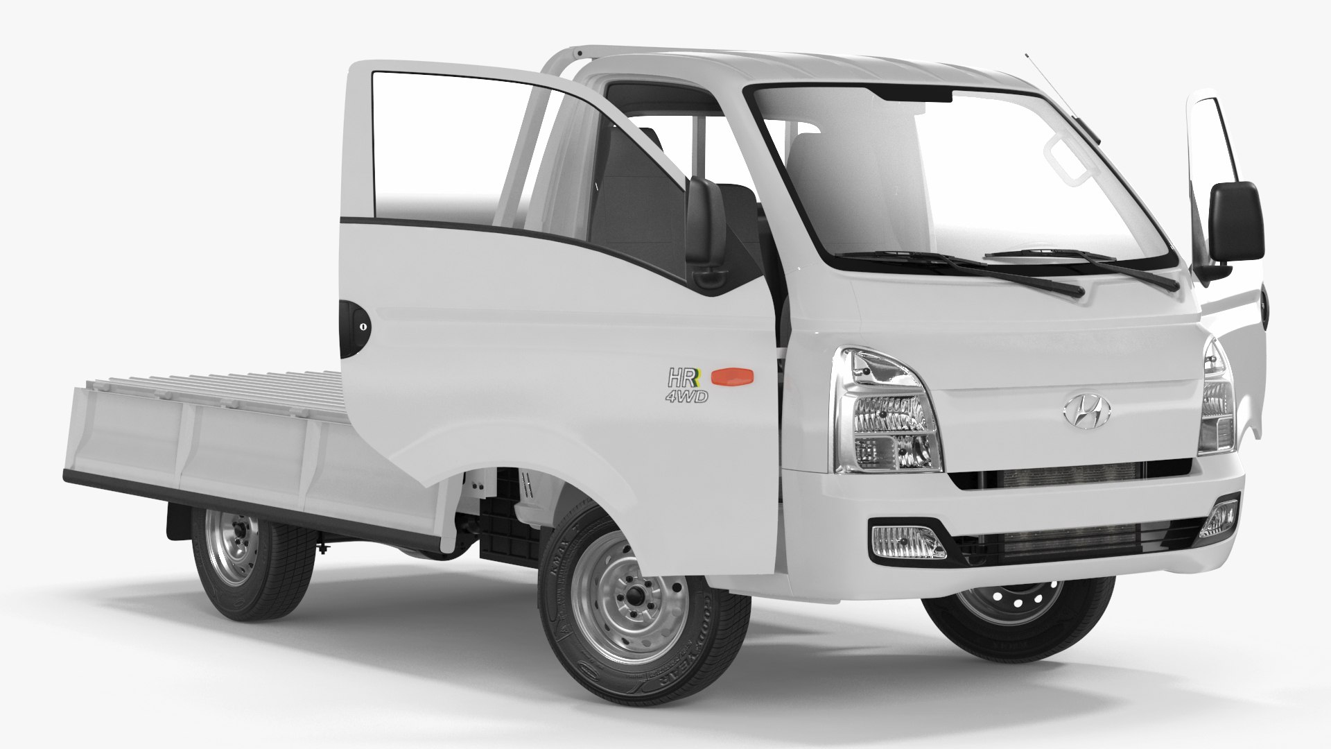Flatbed Truck Hyundai HR 2023 Rigged 3D model preview