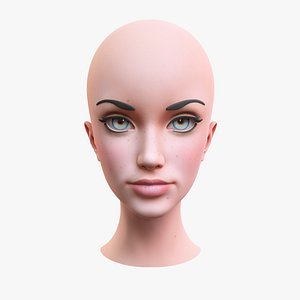 stylized female head 2 3D model