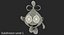 Water Drop Cartoon Lady Character Waving 3D Model
