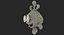 Water Drop Cartoon Lady Character Waving 3D Model