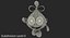 Water Drop Cartoon Lady Character Waving 3D Model