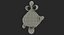 Water Drop Cartoon Lady Character Waving 3D Model