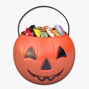 3ds max pumpkin candy bucket