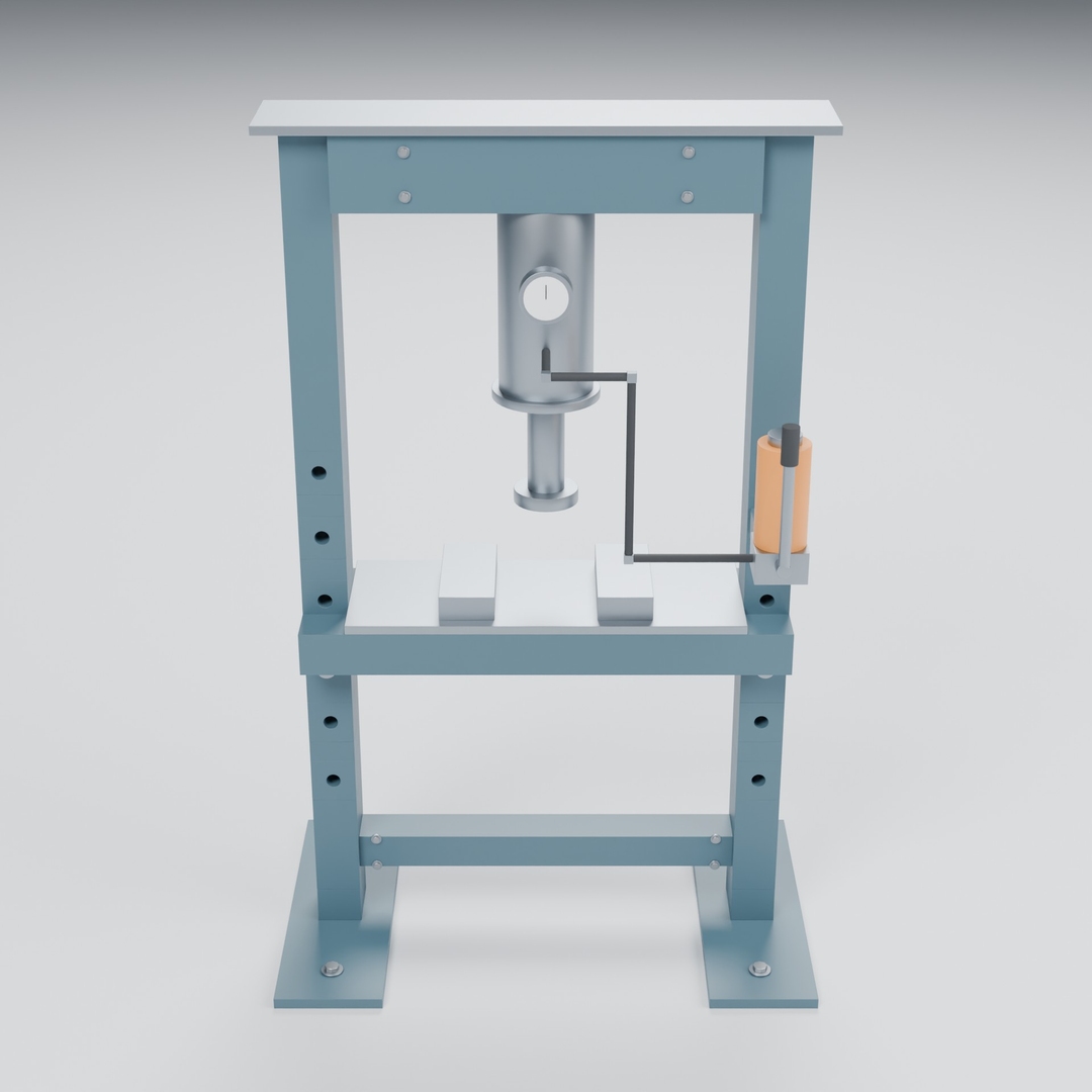 3D Hydraulic Workshop Press model https://p.turbosquid.com/ts-thumb/4W/ox6YUV/Po/turntable/jpg/1788954692/1920x1080/turn_fit_q99/a42172b308953695da8a37f4251e429ddfbf56fb/turntable-1.jpg