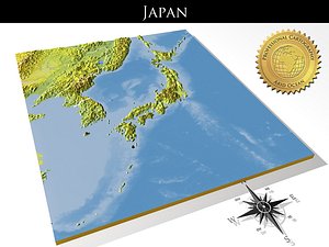 Japan, High resolution 3D relief maps