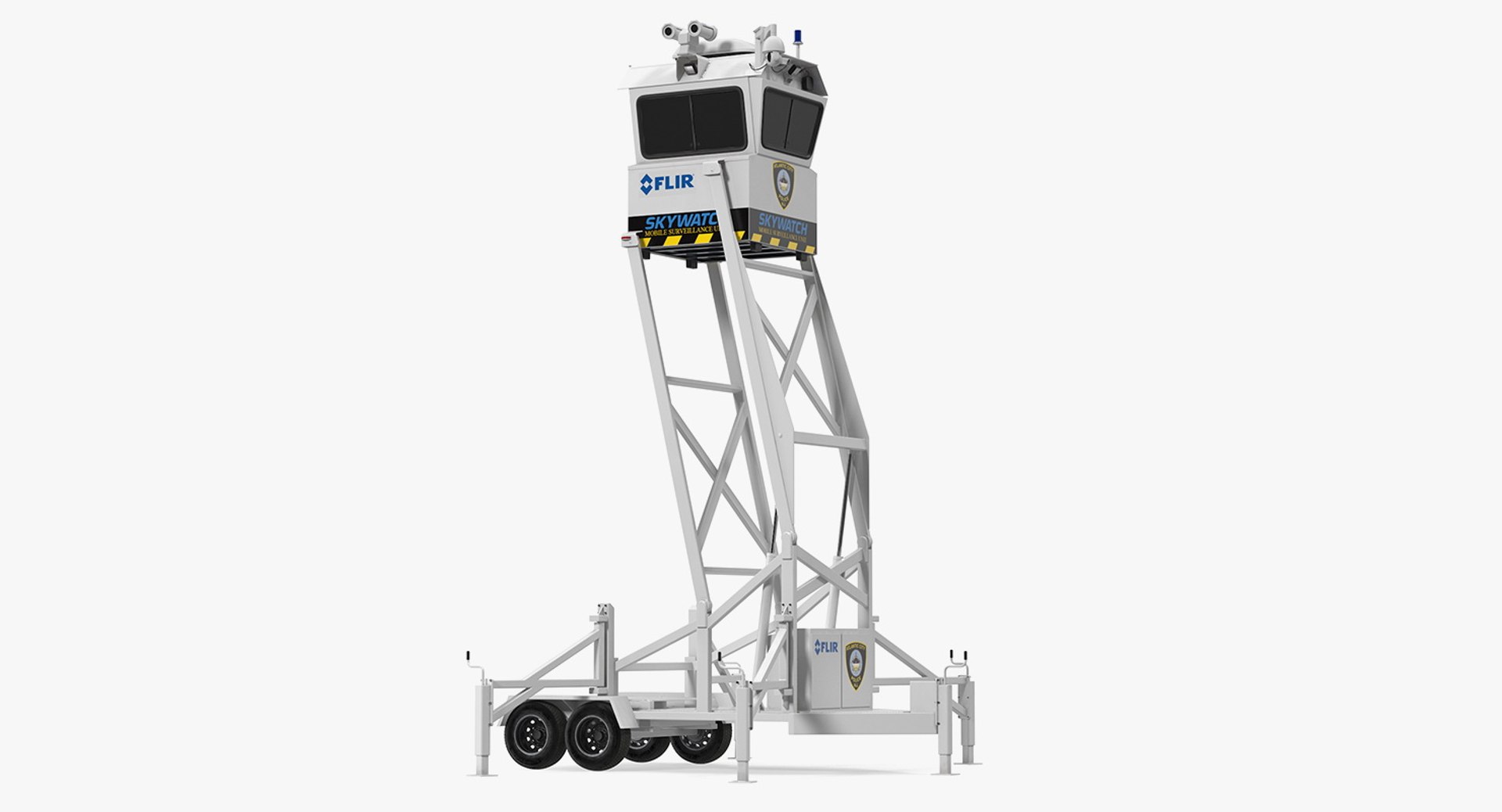 Flir SkyWatch Mobile Surveillance Tower Rigged 3D Model 3D model preview