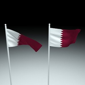 flag qatar 3D