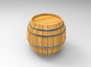 barrel cartoon 3D model