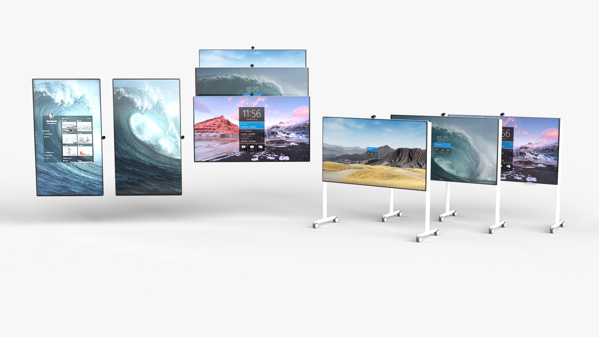 3D Microsoft Surface Hub 2S 85 Inch And 50 Inch Model - TurboSquid 2015907