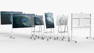 3D Microsoft Surface Hub 2S 85 inch and 50 inch model