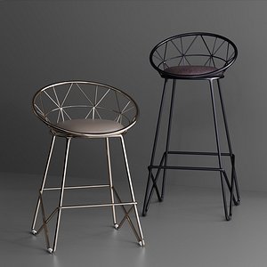3D chairs windsor bar stool