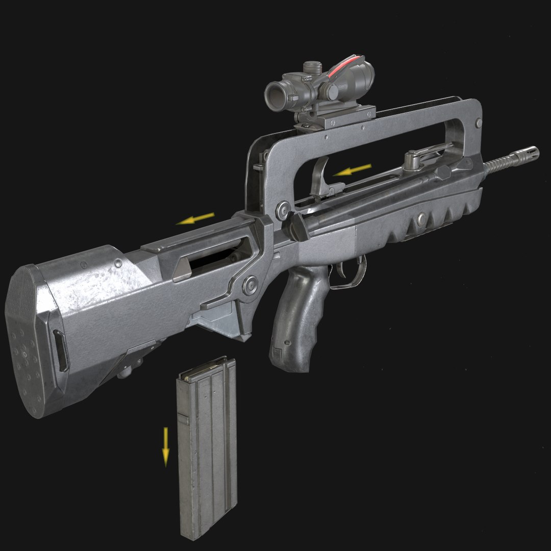Famas F1 Assault Rifle 3D Model - TurboSquid 1227712