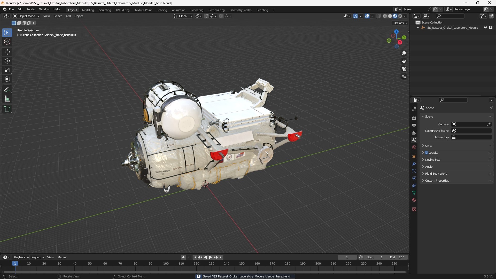 3D Model ISS Rassvet Orbital Laboratory Module - TurboSquid 2471534