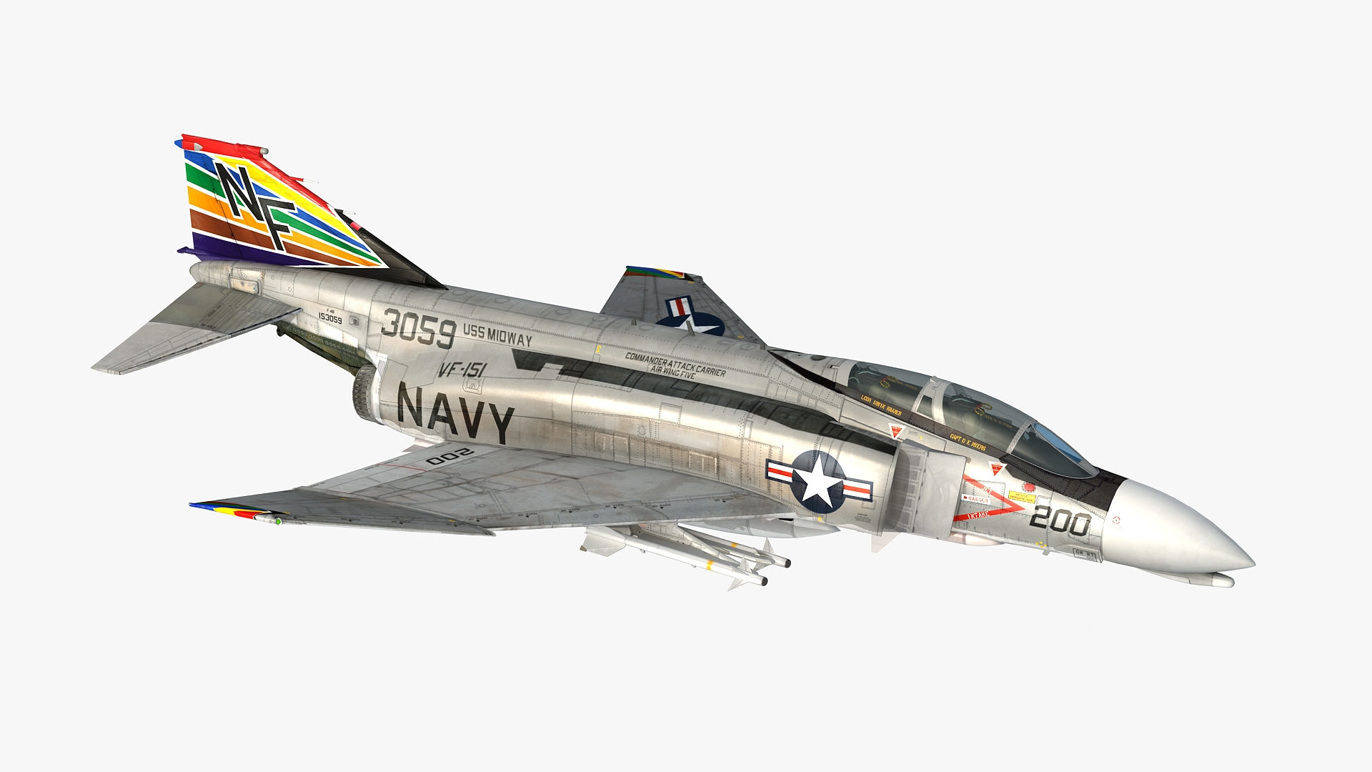 F4 B NAVY Phantom II Vigilantes VF-151 3D Model - TurboSquid 1800129