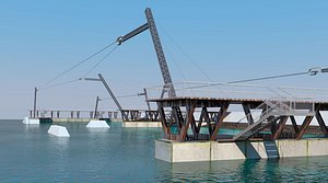 3d model breakwater cable road