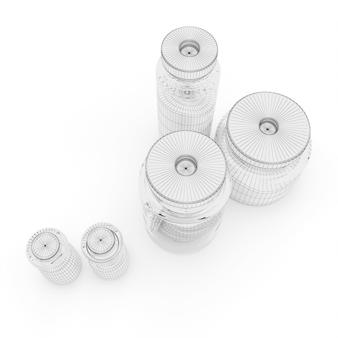 3D kitchen glass jars https://p.turbosquid.com/ts-thumb/4X/HUXhgj/MSthDhNT/2k_glassjars_preview_w_02/jpg/1594573323/1920x1080/fit_q87/6381fcff53eca8b83a4dd416b5a2489e27112676/2k_glassjars_preview_w_02.jpg