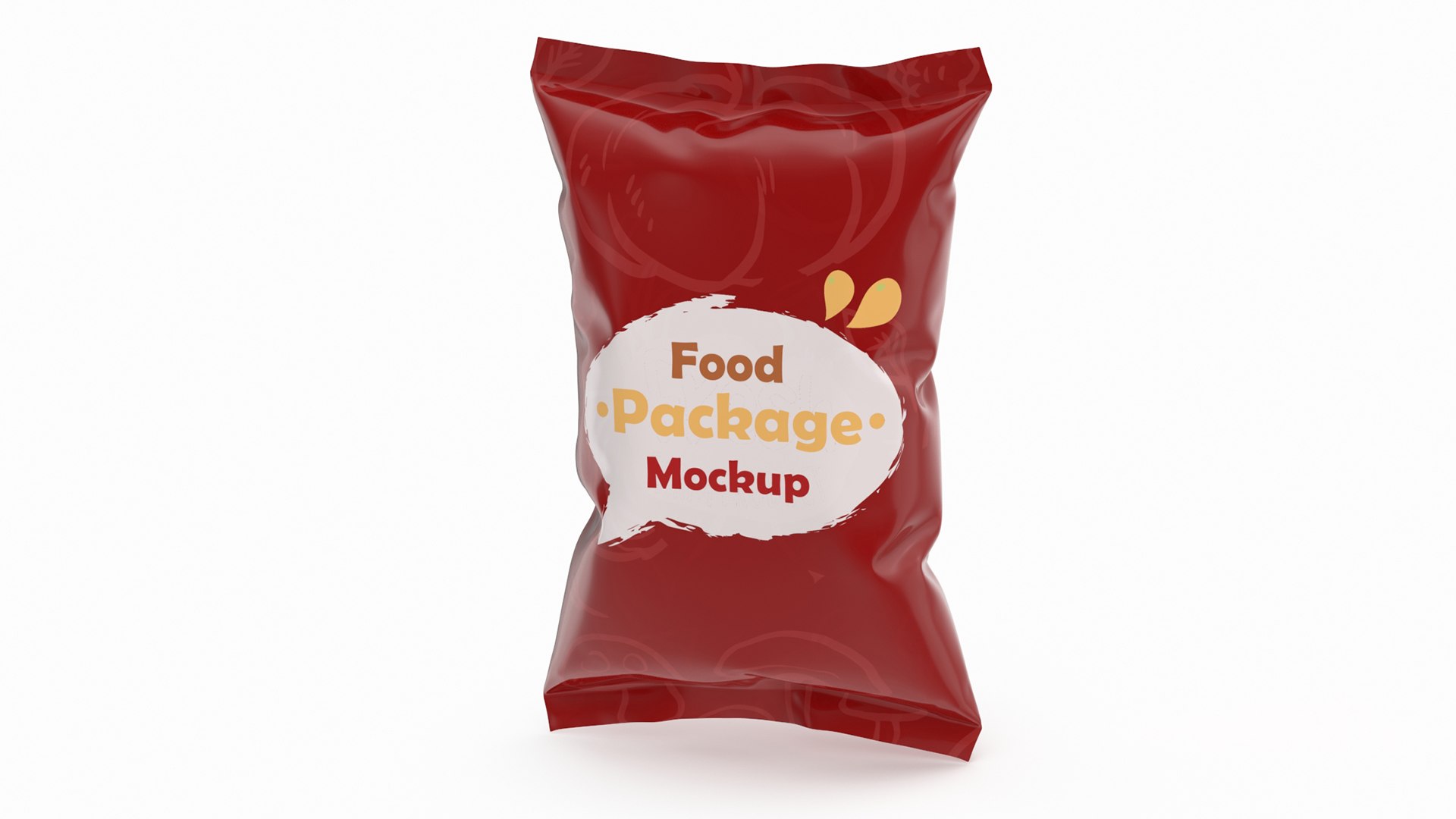 Mockup Food Package Red 3D model preview
