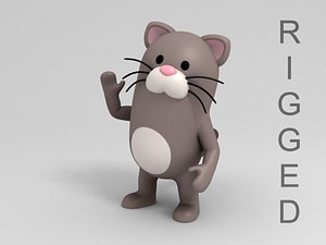 cat character cartoon 3D model