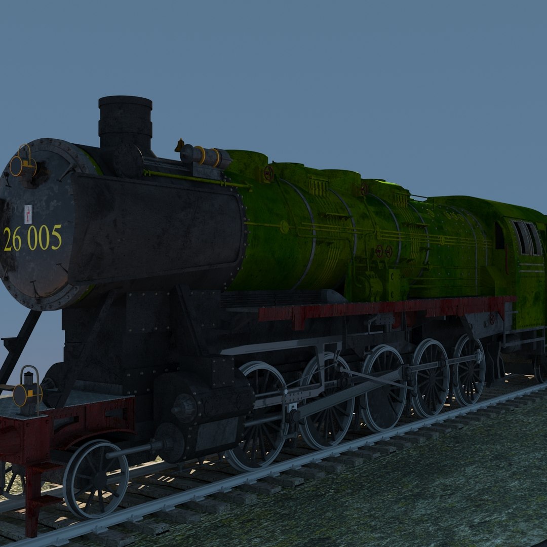 steam locomotive kriegslok 3d model