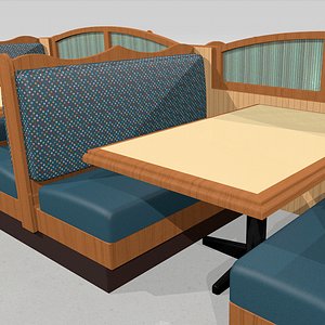 3d restaurant booth tables model