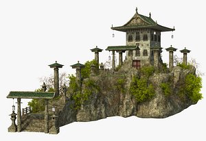 3D Fantasy Asian Tower House