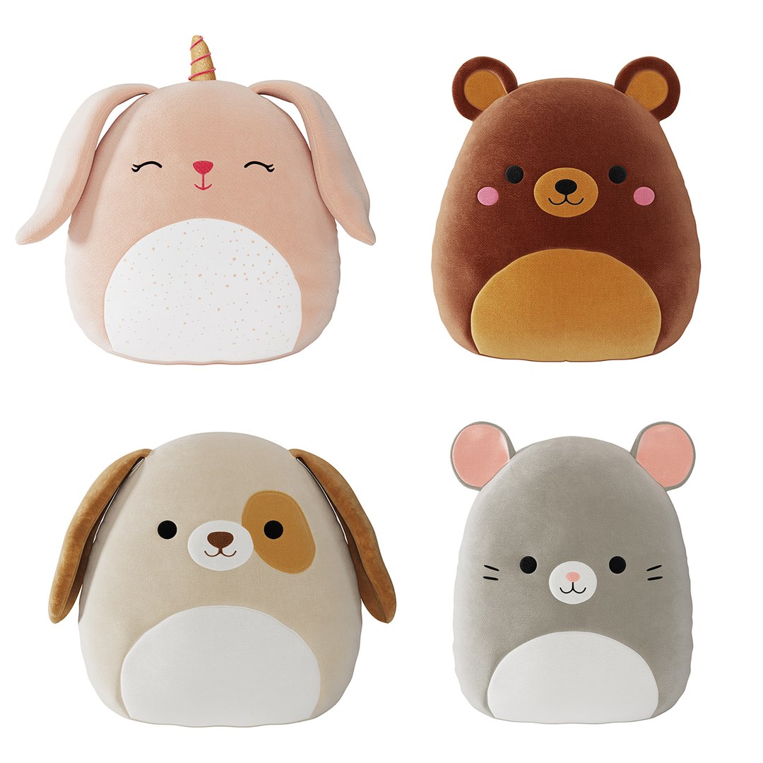 3D Squishmallows Plush Toys Collection model https://p.turbosquid.com/ts-thumb/4X/c7jZpa/zc/plushtoys15/jpg/1688552597/1920x1080/fit_q87/b8efe004bf853a011d27f9d3f28bdb947e876b26/plushtoys15.jpg