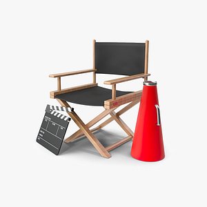 Director Chair Megaphone And Clapboard model