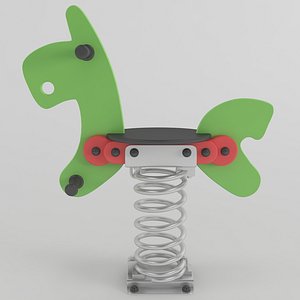 3D spring swing donkey toy model
