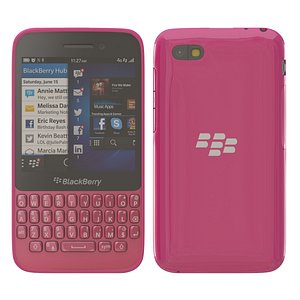 blackberry q5 pink 3d model