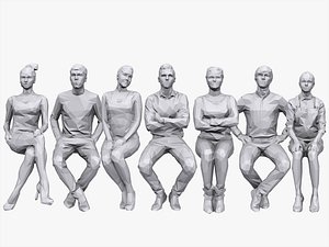 Lowpoly People Sitting Pack Volume 7