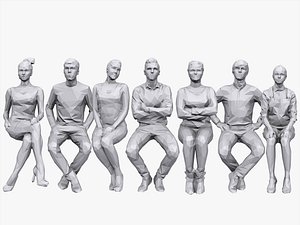 Lowpoly People Sitting Pack Volume 7