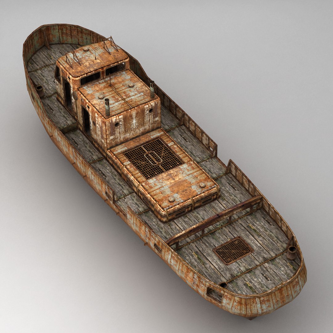 Old Rusty Fishing Boat - 3D Model by Ottto3d