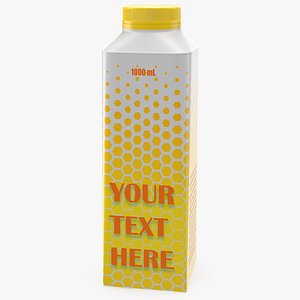 3D Carton Package for Beverage with Cap Mockup Yellow