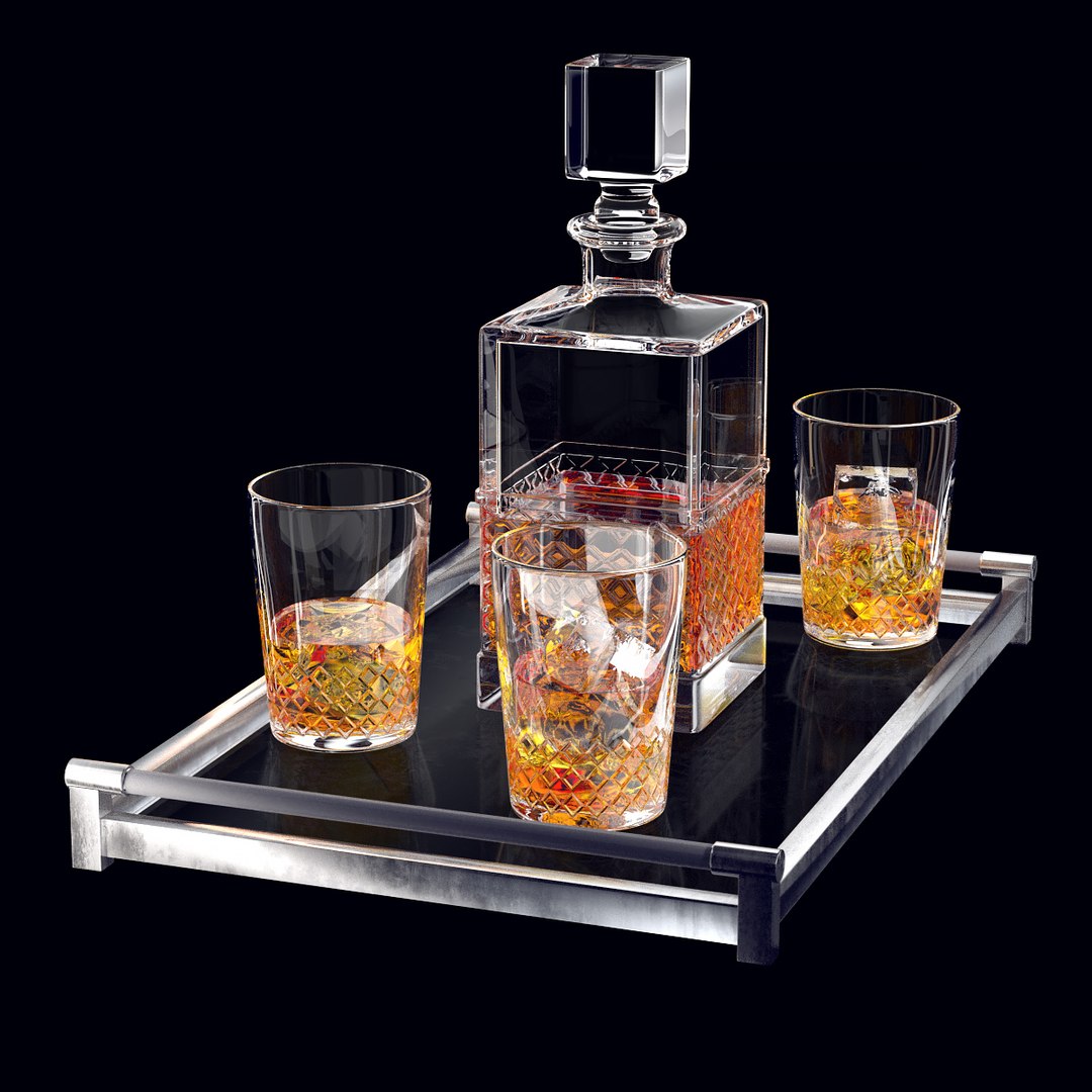 3D whiskey set decanter glass https://p.turbosquid.com/ts-thumb/4X/j00y3y/NSHgs6sw/3/jpg/1596027064/1920x1080/fit_q87/694eaf58898e9e6ac2eefa9dc75b1ffdc3417a50/3.jpg