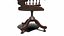 Ancienne chaise de bureau en bois Low-poly PBR